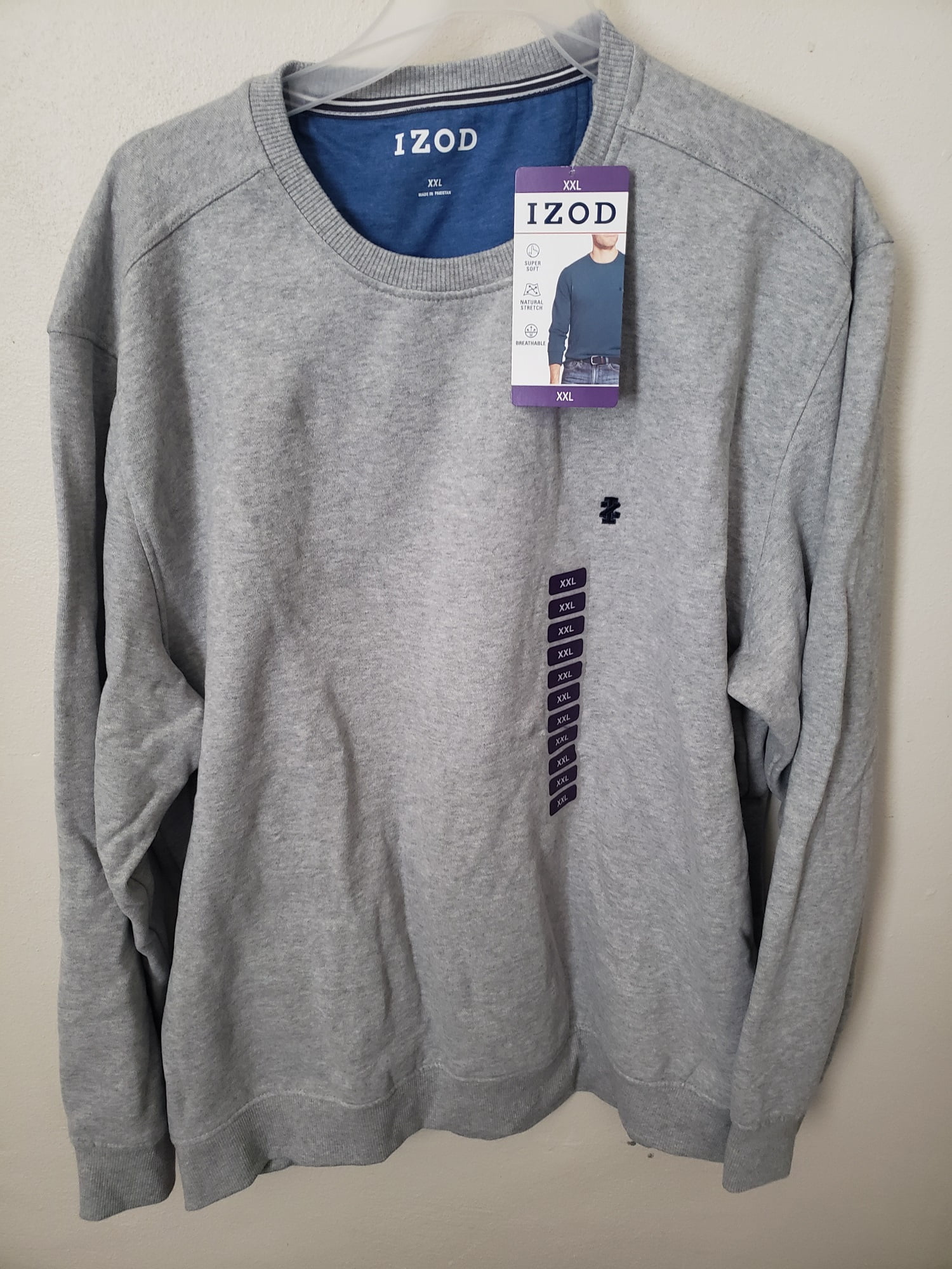 izod sweatshirt fleece crew neck
