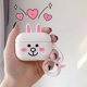 thumbnail image 1 of Linda y divertida funda de silicona para Airpods Pro compatible con Apple Airpods Pro [Serie Animal] (conejo blanco), 1 of 5