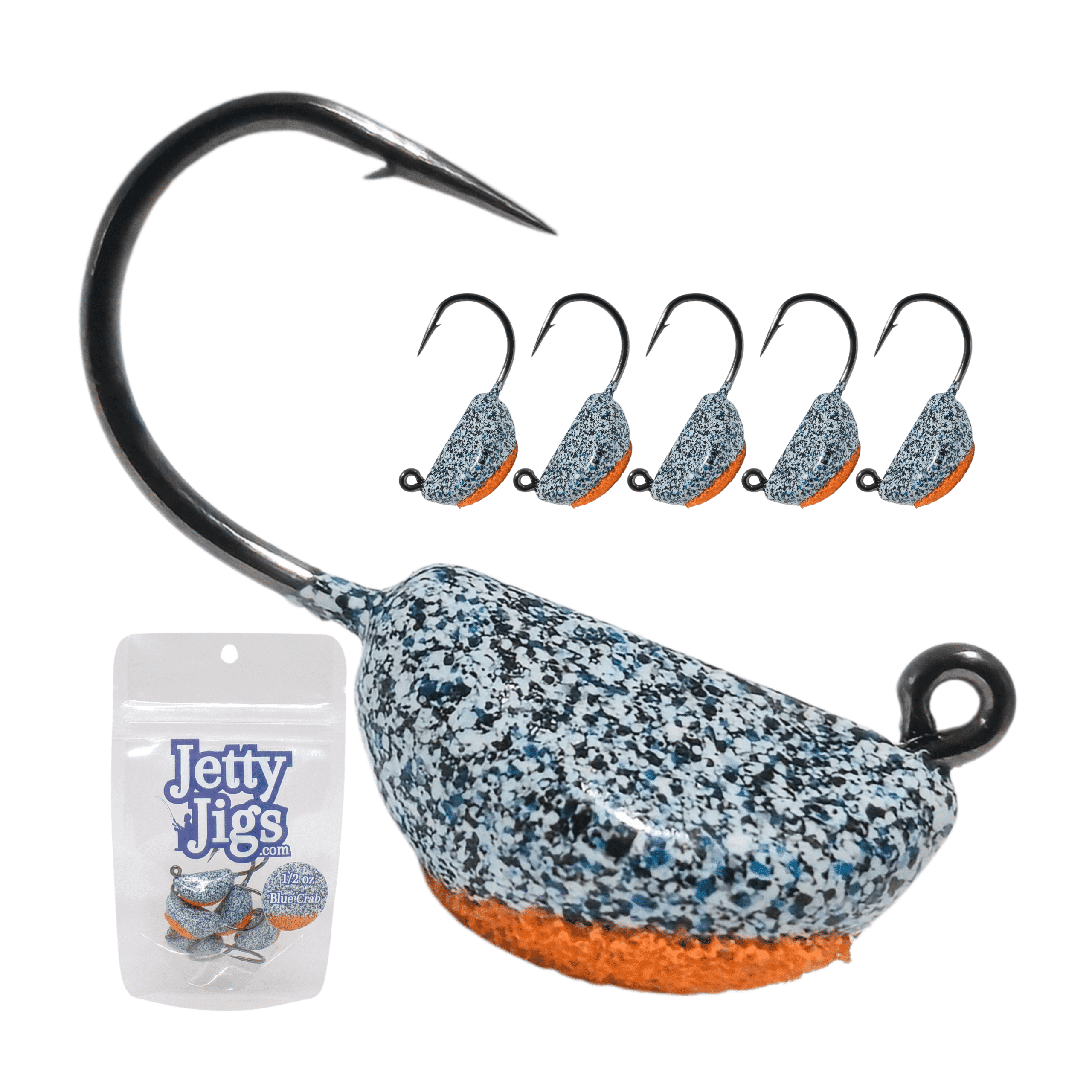 Jetty Jigs Saltwater Jig Heads, 1/2oz, Blue Crab, 5 Pack