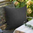 thumbnail image 3 of Throw Pillow Covers 24x24 Inch, Carbon Black Decorative Pillow Cases for Couch Sofa Bed, Rustic Farmhouse Solid Color Cotton Linen Square Home Decor Pillowcases with Hidden Zipper, 3 of 9