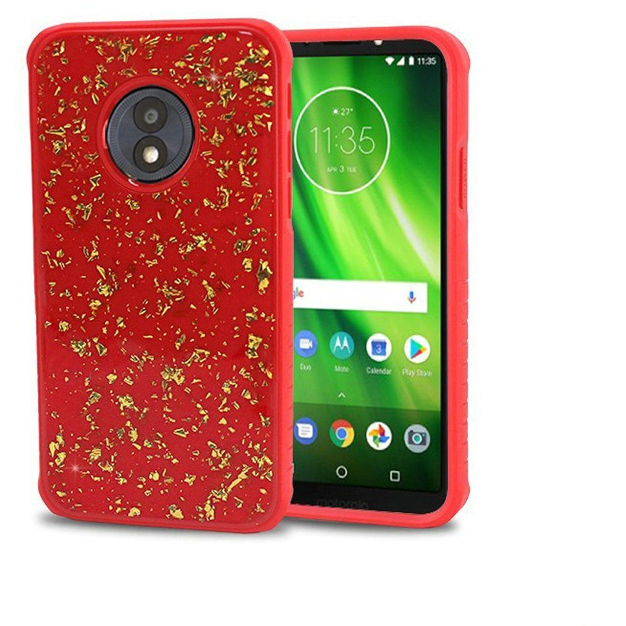 Motorola Moto G6 Play Case, by Insten Scattered Frozen Gold Glitter
