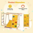 thumbnail image 3 of Gymax 6-in-1 Jungle Gym w/Slide Rock Climbing Basketball Hoop Monkey Bar Rope Net Rainbow, 3 of 10
