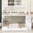 thumbnail image 2 of EUROCO Twin over Full House Bunk Bed with Trundle and Staircase, White, 2 of 17