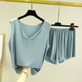 thumbnail image 2 of Amvlyk Pajamas Set for Women 2 Piece PJ Sets Modal Loungewear Plus Size V-Neck Sleeveless Tank Top with Shorts for Summer Sleepwear Causal Outfits Home Clothes Sleep Nightwear, 2 of 9