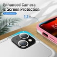 thumbnail image 4 of Dteck for iPhone 13 Mini Case with Ring Stand Cover,Hybrid Shockproof Impact-Resistant Bumpers Protective with Built-in Ring Stand Ring Kickstand for Apple iPhone 13 Mini (White/Pink), 4 of 8