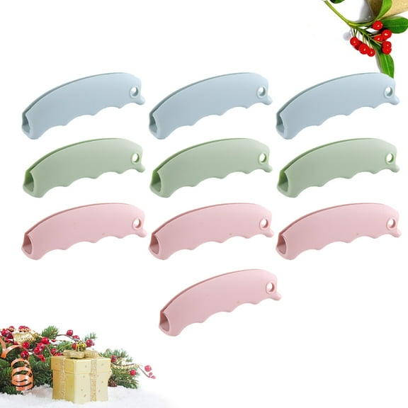 UNOMOR 10 Pcs Shopping Bag Handle Grip Labor-saving Silicone Holder for Grocery Bags Adults