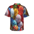 thumbnail image 3 of Bixox Men's Hawaiian Shirts Men's Colorful Hand Painted Easter Eggs Print Short-Sleeve Shirt-XX-Large, 3 of 8