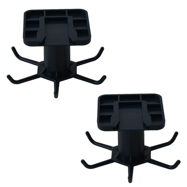 2PCS sin perforaciones Plástico sin rastro de 360 grados Gancho giratorio fuerte Reemplazo de cocina Estante de almacenamiento multifuncional retráctil de 6 garras Azul europeo