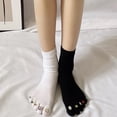 thumbnail image 4 of Ladies Socks Patchwork Socks Women Cotton Five Finger Toe Breathable Soft Short Sock Girls Streetwear with Rhinestone, 4 of 8