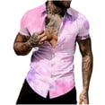 thumbnail image 2 of Yaoyar Fashion Tie Dye Collared Beach Shirts for Men Summer Loose Button Down Short Sleeve Vintage Hawaiian Shirts, 2 of 6