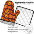 thumbnail image 4 of Halloween Funny Pumpkins Oven Mitts and Pot Holders 2 Pcs Set Oven Glove and Potholder Suitable for Barbecues Baking Cooking Microwave, 4 of 6