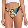 thumbnail image 1 of Balery Stained Glass Cat Art Tangas de Algodón para Mujer con Estampado – Ropa Interior Sexy, Transpirable, G-string-3X-Large, 1 of 6