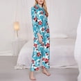 thumbnail image 3 of Balery Hawaiian Style Conjunto de Pijama con Estampado para Mujer, Conjunto de Dos Piezas con Manga Larga, Ropa de Dormir Suave con Bolsillos, Pijamas Cómodos-Small, 3 of 7