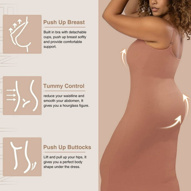 Shapewear Dress for Women Tummy Control Maxi Dress with Built