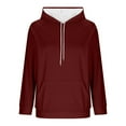 thumbnail image 3 of ZUKMRJPC Hoodies for Women Fashion Split Hem Long Sleeve Drawstring Casual Hooded Sweatshirts Fall Comfy Pullover Tops with Pockets, 3 of 7
