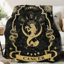 Cancer Gifts, Cancer Zodiac Blanket 60"X50", Cancer Zodiac Gifts for Women Moon Constellation Throw Blanket Astrology Decor Witchy Cancer Birthday Gifts Gothic Soft Blanket