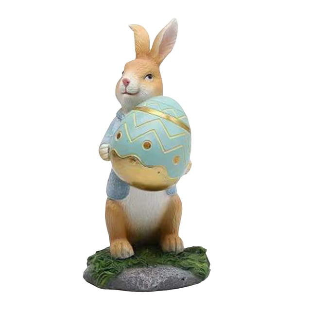 Easter Bunny Resin Crafts - Rabbit Hug Carrot Figurine, Cute Statue, Suitable for Home, Desktop, Garden Decoration