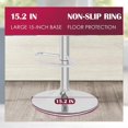 thumbnail image 5 of YRLLENSDAN Adjustable Bar Stools Set of 2 with Back and Footrest Comfy Curved Bar Chairs Set of 2 Kitchen Island Chairs with Metal Base Leather Upholstered Swivel Counter Height Stools,Brown, 5 of 7