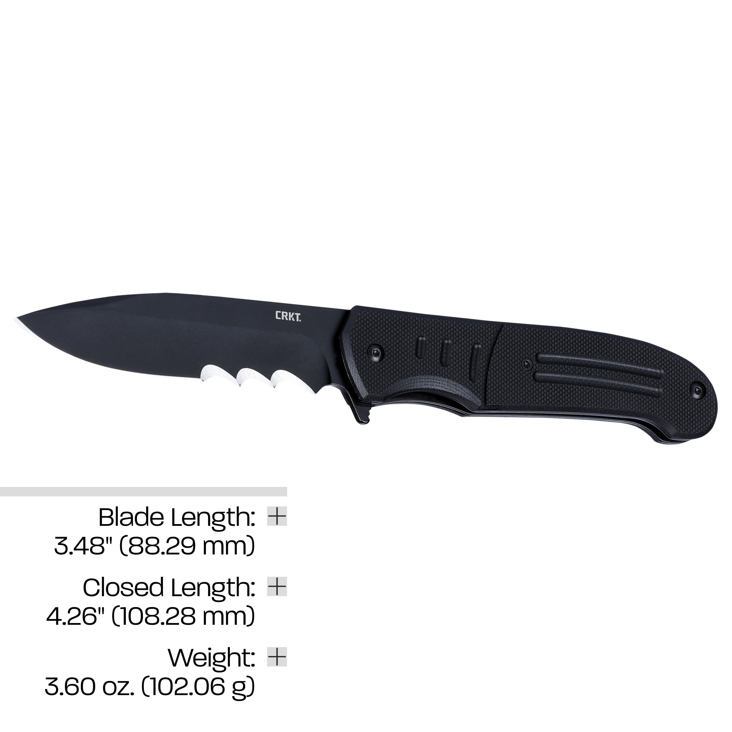 CRKT Ignitor Everyday Carry Assisted Folding Knife with Liner Lock: Stainless Steel Veff Serrations Blade, G10 Handle, Pocket Clip, 6885