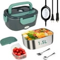 thumbnail image 1 of Heated Lunch Box with Heating Time Controller, Automatic Heat Preservation 110V Electric Lunch Box for Home/Office, Portable Food Warmer 12V/24V for Car/Truck with 80W Self Heating, 1 of 5