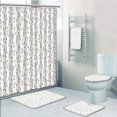 thumbnail image 1 of EREHome Eiffel avec des Fleurs de Lavande Eiffel Tour Rustique Printemps Inspiré Botanique 5 Pièce Salle de Bain Ensemble Douche Rideau Serviette de Bain Tapis de Bain Contour Tapis et Couvercle de Toilette, 1 of 2