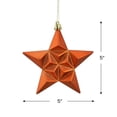 thumbnail image 5 of Northlight 12ct Matte Glittered Star Shatterproof Christmas Ornament Set 5" - Orange, 5 of 8