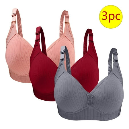 LLYWEY Wireless Bras for Women No Padding on Sale Womens Bras Ladies Balconette Bra Style-1264 Women s Plus Multiway Bra Feature Adult Female Wireless Sports Bras Gray 36B