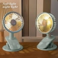 thumbnail image 5 of Portable Clip on Fan Rechargeable with Night , 3 Speeds Small Battery Operated Fan, USB Desk Fan with Strong Airflow, Sturdy Clamp for Golf Cart Office Outdoor Travel Camping, 5 of 6