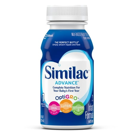Similac Advance Infant Formula with Iron, Ready to Feed, 8 fl oz (Pack of 24)