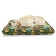 thumbnail image 1 of Tropical Pet Bed, Watercolor Exotic Parrots Juicy Pomegranate Lemons Orange Flowers and Palm Leaves, Resistant Pad for Dogs and Cats Cushion with Removable Cover, 24" x 39", Multicolor, by Ambesonne, 1 of 4