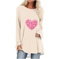 thumbnail image 2 of Promotions d'Été! Aqestyerly Chandail Décontracté Imprimé pour Femmes Saint-Valentin Manches Longues Col Rond, 2 of 4