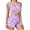 Purple, variant on Women's Fuzzy Pajamas Set 2 Piece Outfits Warm Sherpa Sleepwear Sleeveless Star Print Crop Top with Shorts Pj Set