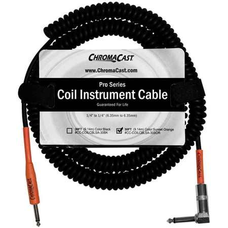 ChromaCast Pro Series Coil Instrument Cable 30 Feet, Orange, 1/4