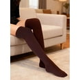 thumbnail image 2 of Deago Women Thigh High Socks Over the Knee Socks Cotton Knit Warm Long Boot Stockings Leg Warmers (Coffee), 2 of 8