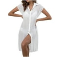 thumbnail image 2 of Wowcloth Womens Casual Sleeveless Side Split Button Down Long Kimonos Cardigans Swimsuit Cover Ups Summer Beach Dress, 2 of 9