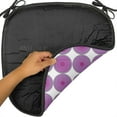 thumbnail image 6 of Abstract Chair Seating Cushion, Repetitive Pattern of Modern Rounds with Retro Influences Quirky and Monochrome, Soft Seat Pads for Office with Anti-slip Backing, 16"x16", Purple White, by Ambesonne, 6 of 6