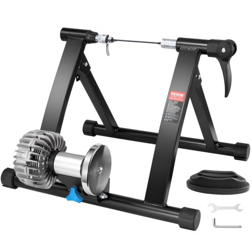 Bike Trainer Stand, Fluid Stationary Bike Stand for 26"-29" Wheels, Noise Reduction Fluid Flywheel, Portable Cycling Stand for Indoor Riding Exercise, with Quick-Release Lever & Front Wheel Rise