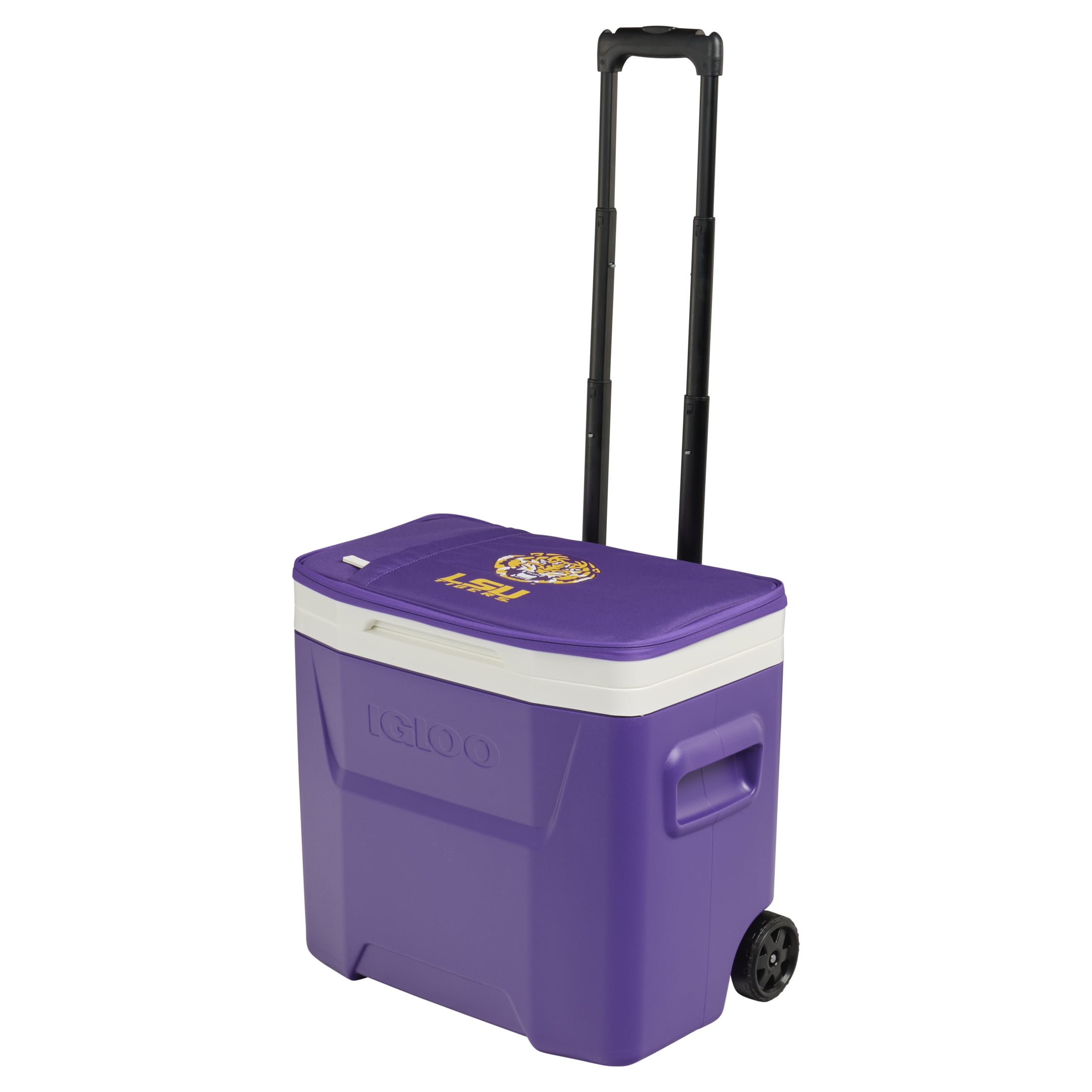 University of LSU Tigers 28 QT Laguna Soft Top Wheeled Cooler by Igloo, Purple