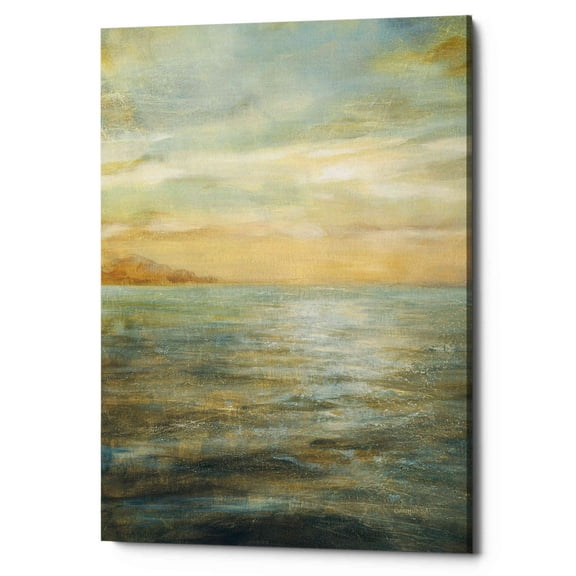 Epic Graffiti  'Serene Sea II' by Danhui Nai, Giclee Canvas Wall Art - Yellow 26" x 34"