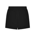 thumbnail image 4 of QATAINLAV Girls Shorts Kids Drawstring Elastic Waist Beach Shorts Solid Loose Wide Leg Short Pants Cute Summer Bermuda Shorts with Pockets Black 5-6 Years Sale of The Day, 4 of 6