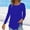 Blue, variant on Women's Long Sleeve T-Shirt Black Fall Casual Women's Solid Color Vertical Ruched Crew Neck Long Sleeve Base Tee WCJM Women Blending Shirts