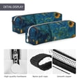 thumbnail image 4 of Yiaed Sunflower Castle Starry Sky Print Leather Pencil Case - Leather Pen Pencil Holder - Elegant & Practical Pencil Pouch for Work & Office, 4 of 7
