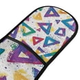 thumbnail image 4 of Yayeee Double Oven Mitt Kitchen Heat Resistant Baking 35" x7" Quilted Glove, Green Simple Triangles, 4 of 6