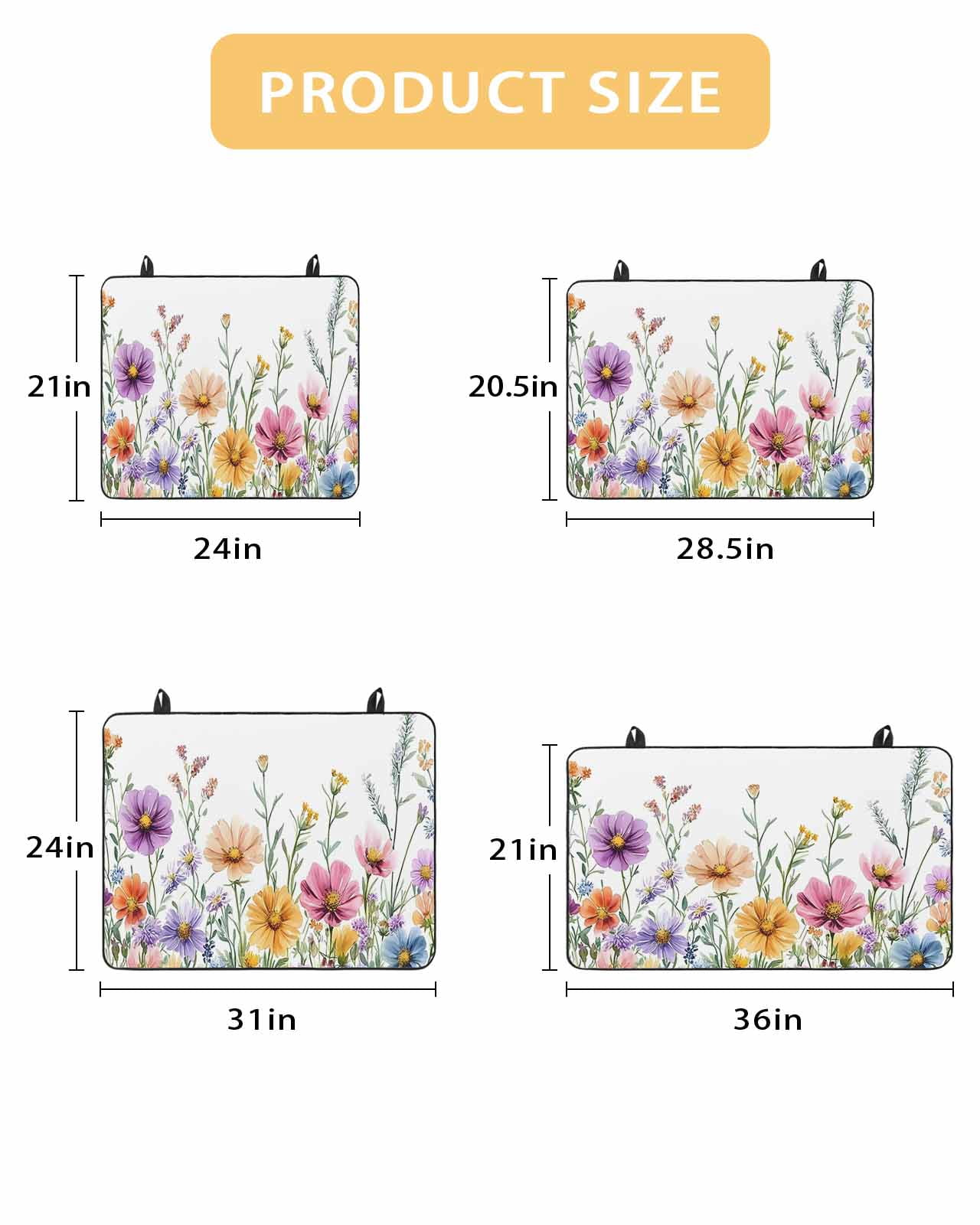 nqOlkjepod Large Induction Cooktop Protector Mat 36"x21", Spring Floral Stove Top Covers for Electric Stove, Yellow Pink Flowers Watercolor Pastoral Stove Burner Cover Mats, Glass Top Stove Cover