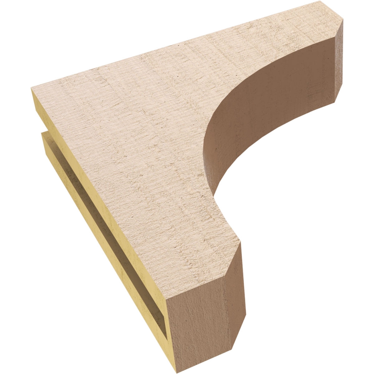 3"W x 12"D x 12"H Thin Legacy Rough Cedar Woodgrain TimberThane Corbel, Primed Tan