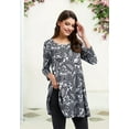 thumbnail image 4 of ENMAIN Womens Tops Dressy Casual 3/4 Sleeve Blouses Black Paisley Shirts Flare Top for Leggings 3XL, 4 of 8