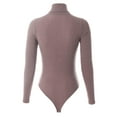 thumbnail image 4 of MixMatchy Women's Long Sleeves Ribbed Sweater Turtleneck Bodysuit Leotard, 4 of 7