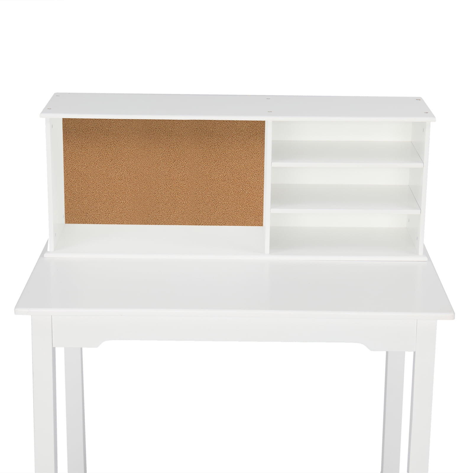 Lowestbest Painted Student Table and Chair Set, Multifunctional Study Table and Chair Set with Desk, White