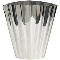 DecMode 12" Silver Stainless Steel Vase with Zig Zag Edging