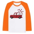 thumbnail image 2 of KKBOTIVE Boys Long Sleeve Shirt, Casual Heart Print T Shirt Crew Neck Valentine's Day Tops for Kids Festive Clothing, Orange Size: 4-5 Years, 2 of 3